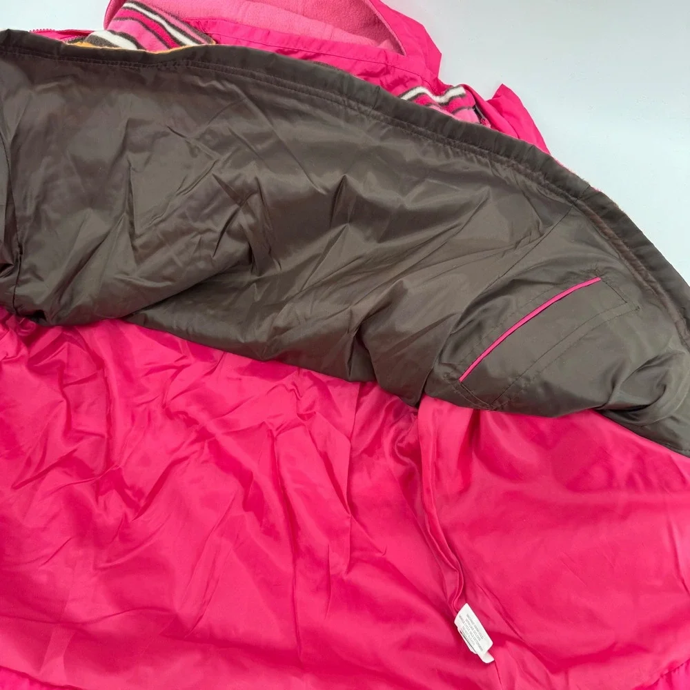 New OshKosh B'gosh‎ 4-in-1 Systems Jacket Girls Size 7 Pink Striped Fleece Liner